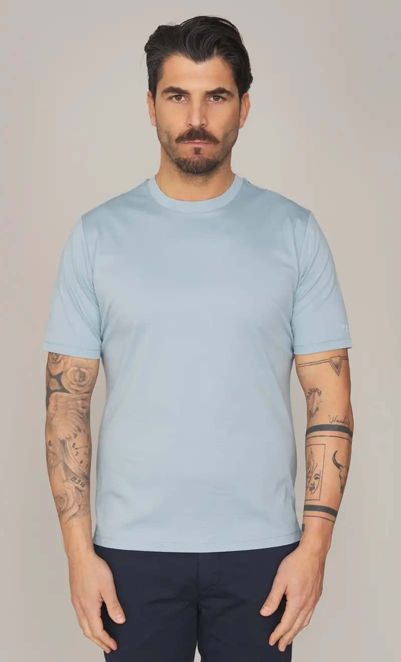 PEOPLE OF SHIBUYA T-shirt in filo di scozia, colore celeste