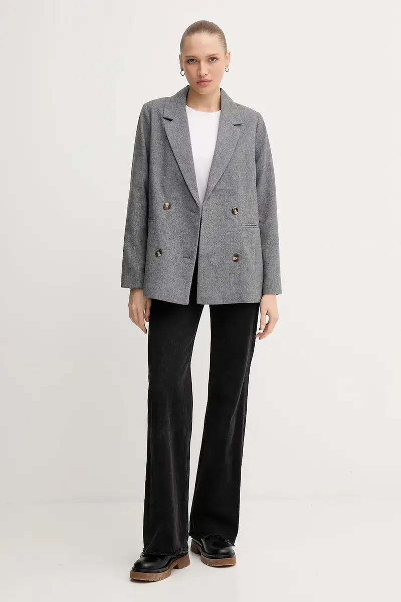 blazer con aggiunta di lana colore grigio PL4024351 miniatura 2