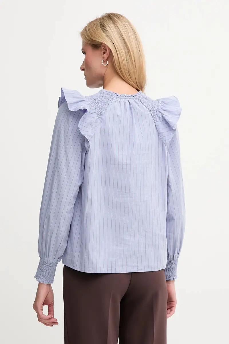 camicetta in cotone donna colore blu PL3051254 miniatura 3