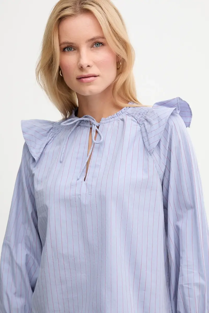 camicetta in cotone donna colore blu PL3051254 miniatura 4