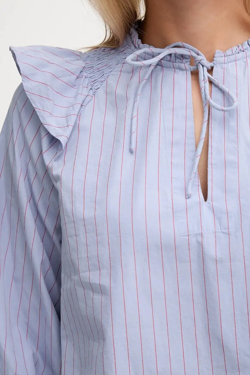 camicetta in cotone donna colore blu PL3051254 miniatura 5