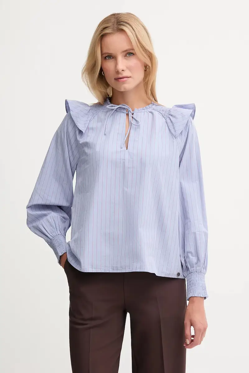 camicetta in cotone donna colore blu PL3051254