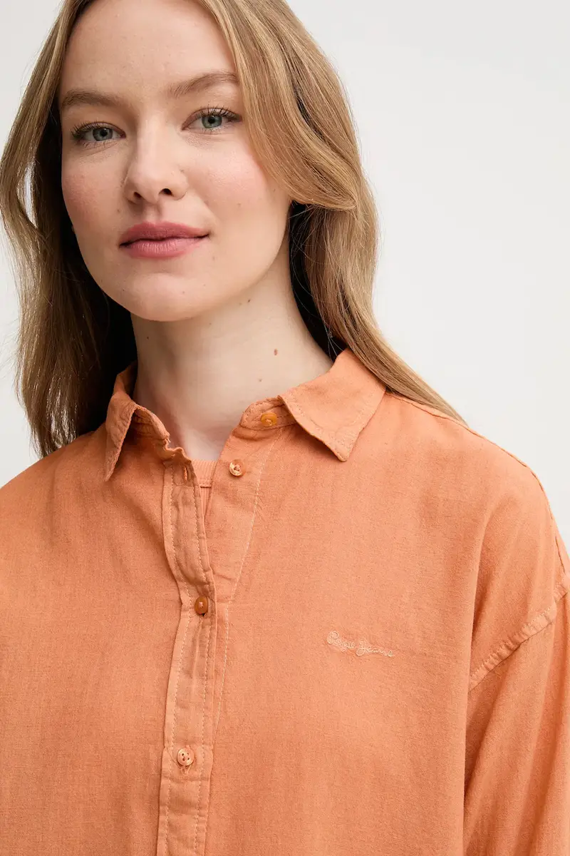 camicia di lino CHIPPER donna colore arancione PL304993 miniatura 4