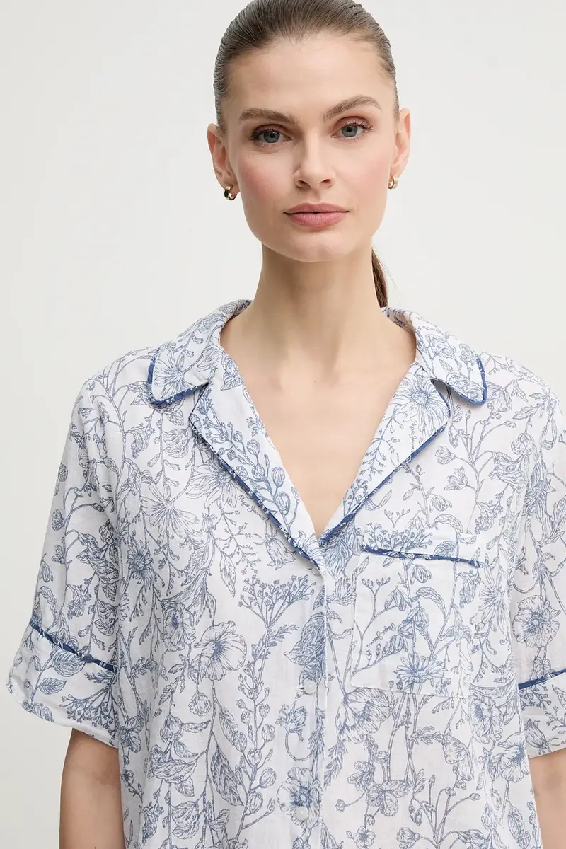 camicia di lino DORIS donna colore bianco PL305025 miniatura 4