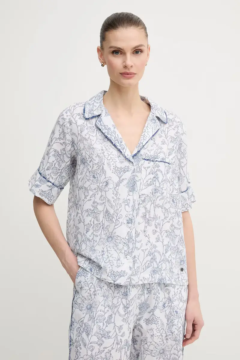 camicia di lino DORIS donna colore bianco PL305025
