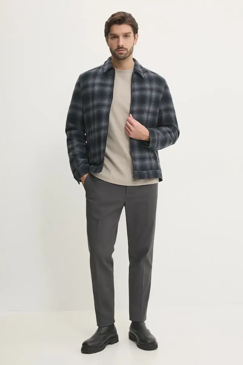 camicia giacca in lana MARRINGTON colore blu navy PM403055 miniatura 2