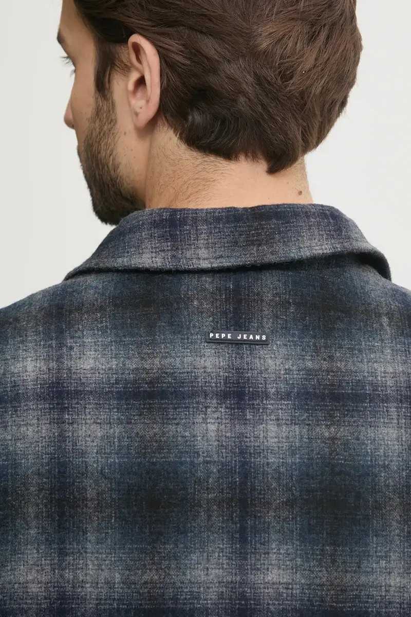 camicia giacca in lana MARRINGTON colore blu navy PM403055 miniatura 5