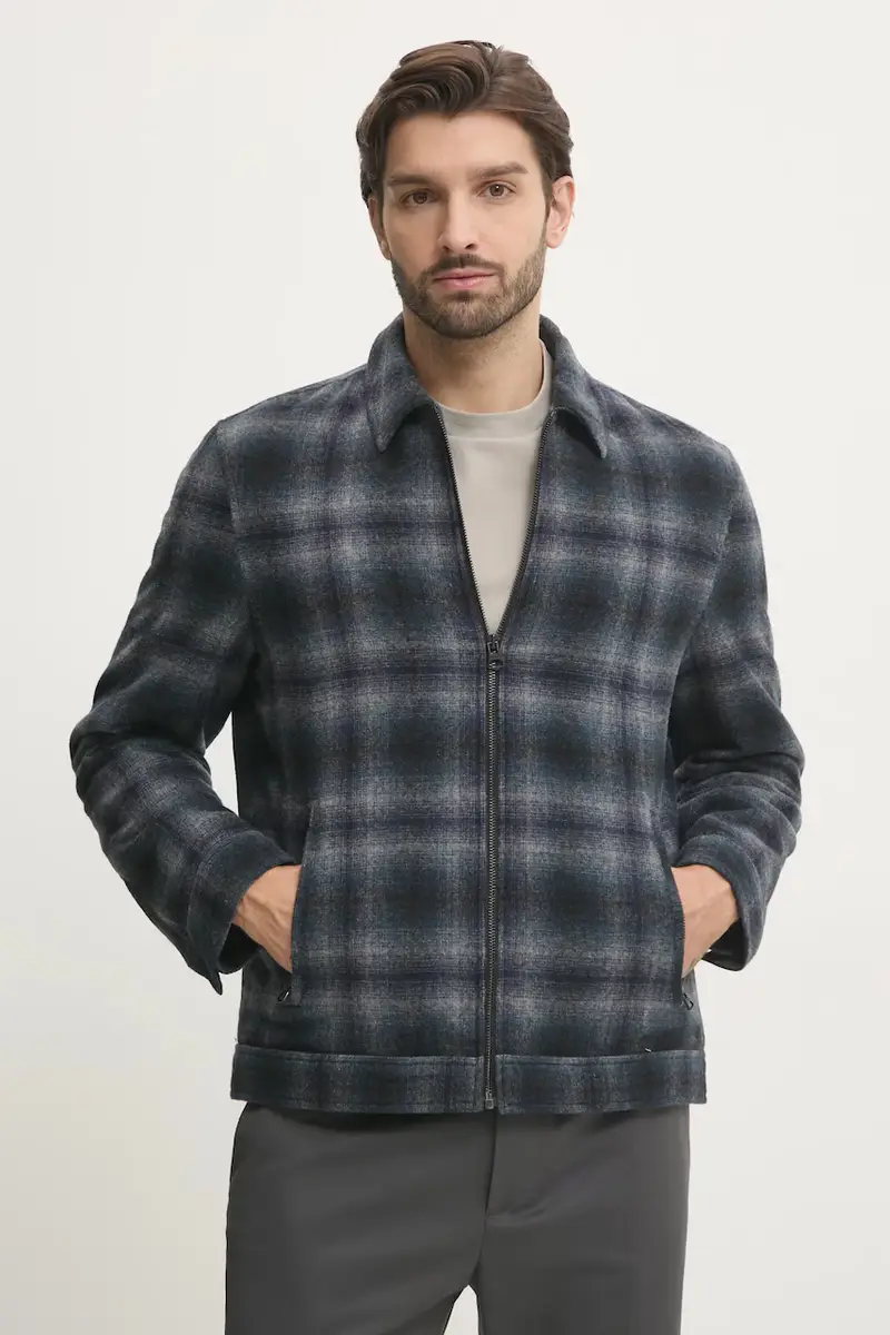 camicia giacca in lana MARRINGTON colore blu navy PM403055