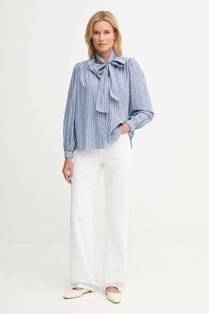 camicia in cotone donna colore blu PL3051268 miniatura 2