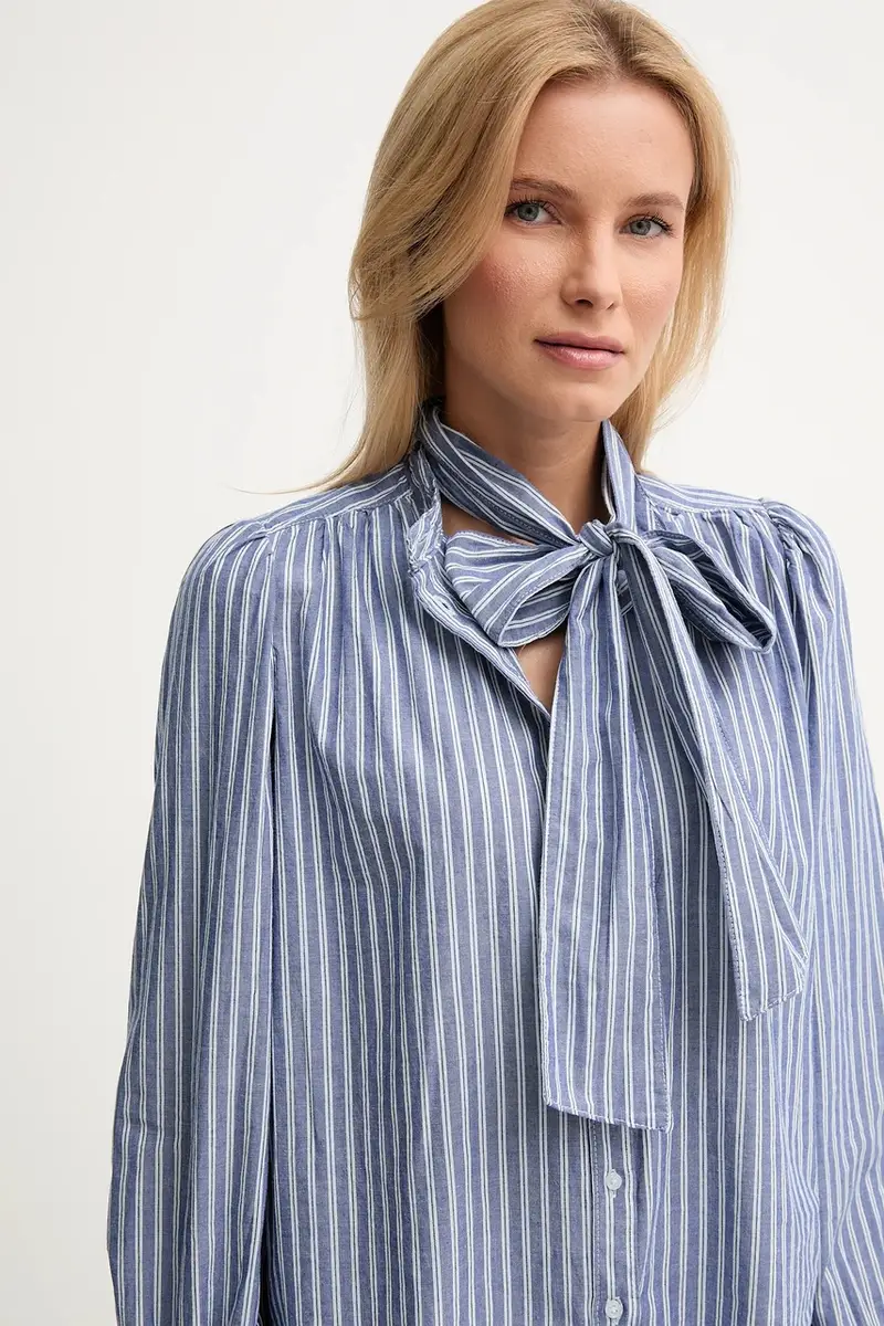 camicia in cotone donna colore blu PL3051268 miniatura 4