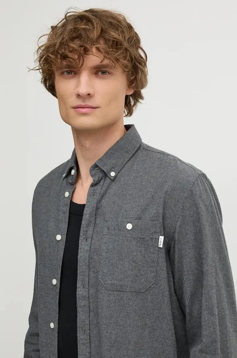 camicia in cotone MIKE uomo colore grigio PM308719 miniatura 5