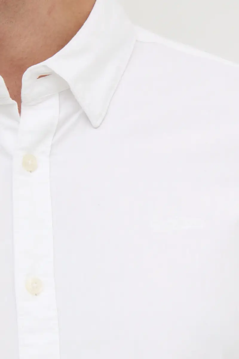 camicia in cotone uomo colore bianco miniatura 2
