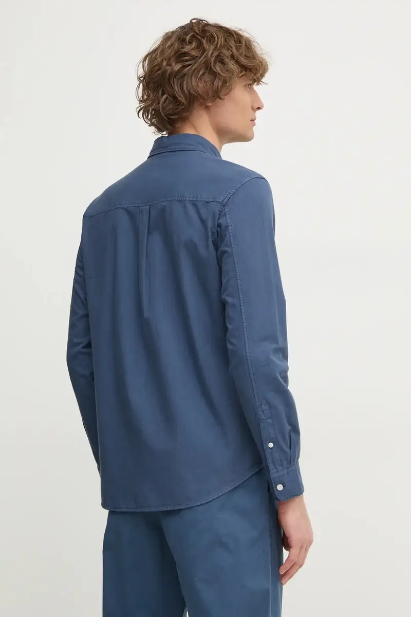 camicia in cotone uomo colore blu navy miniatura 4