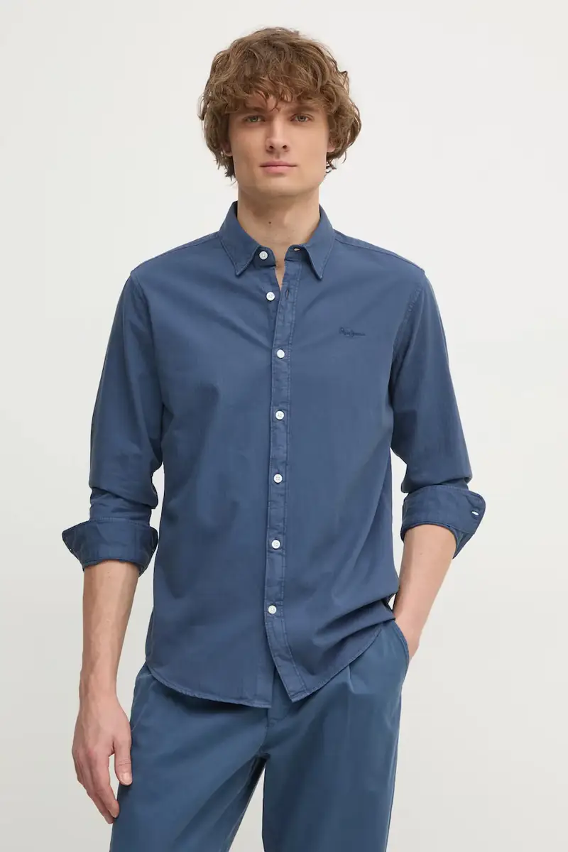 camicia in cotone uomo colore blu navy