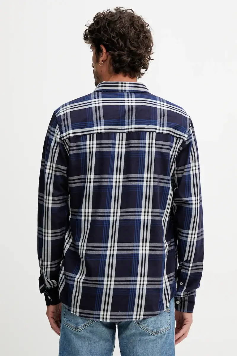 camicia in cotone uomo colore blu navy PM3090824 miniatura 3