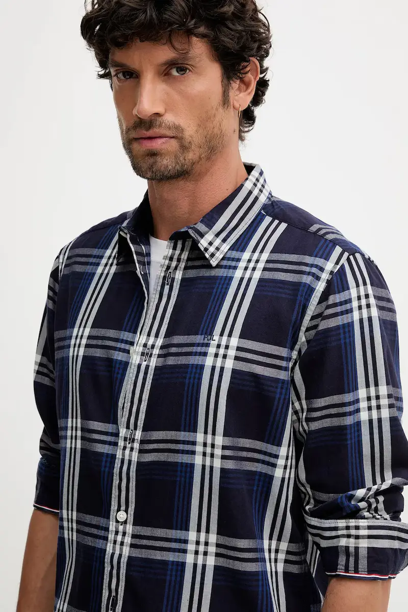 camicia in cotone uomo colore blu navy PM3090824 miniatura 4