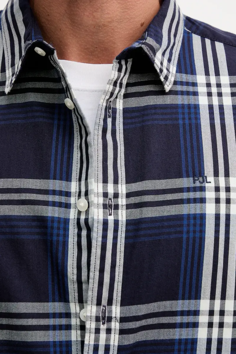 camicia in cotone uomo colore blu navy PM3090824 miniatura 5