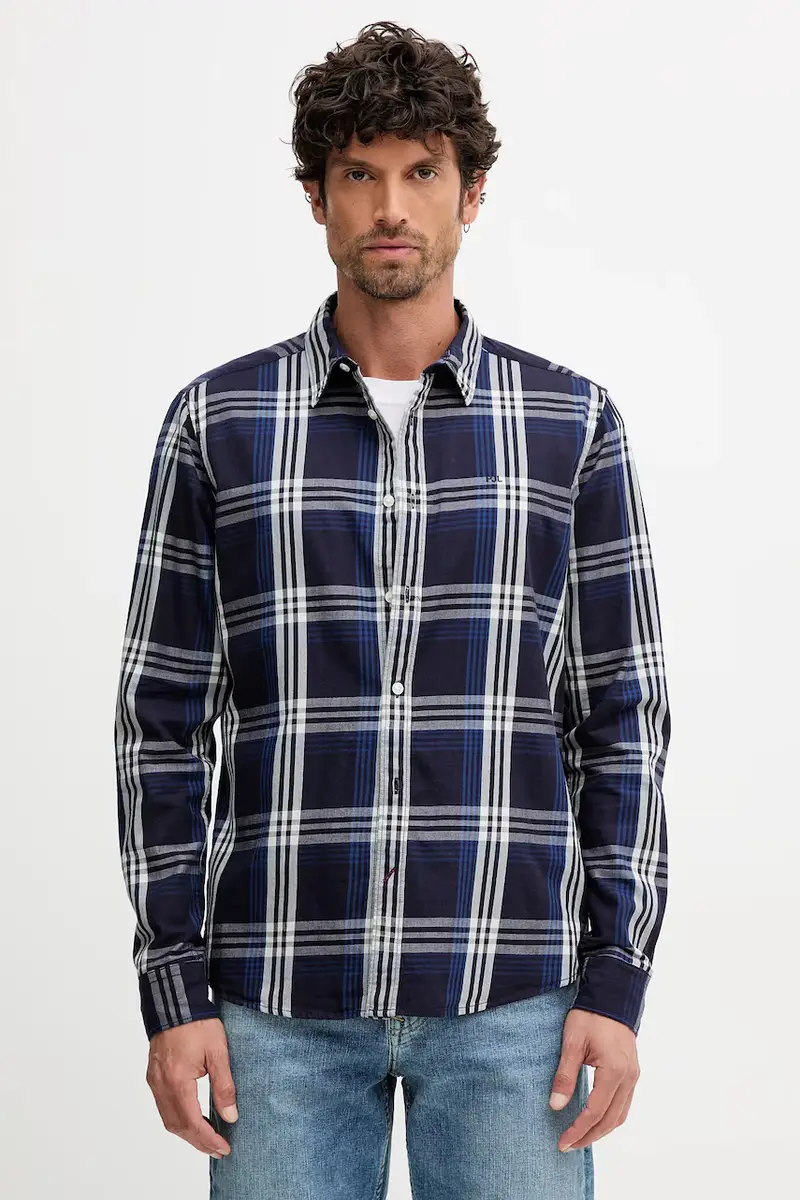 camicia in cotone uomo colore blu navy PM3090824