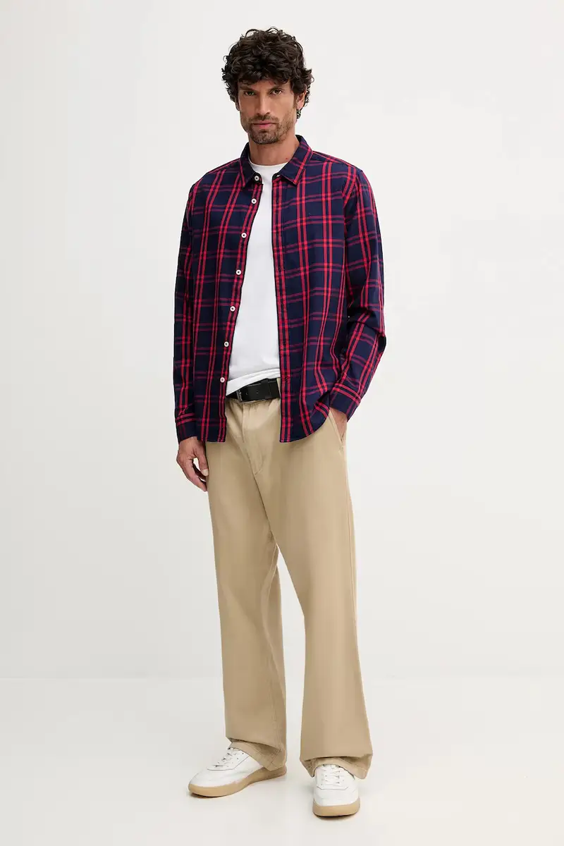 camicia in cotone uomo colore blu navy PM3090839 miniatura 2