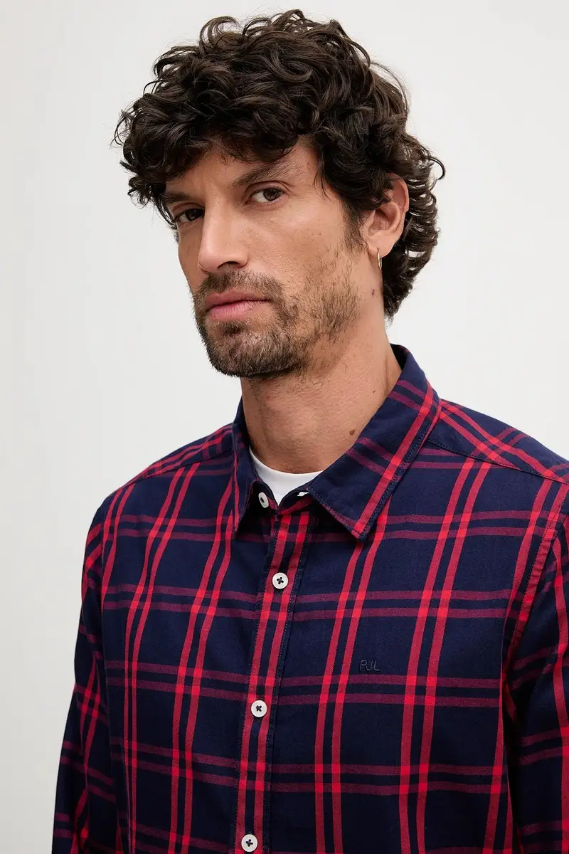 camicia in cotone uomo colore blu navy PM3090839 miniatura 4