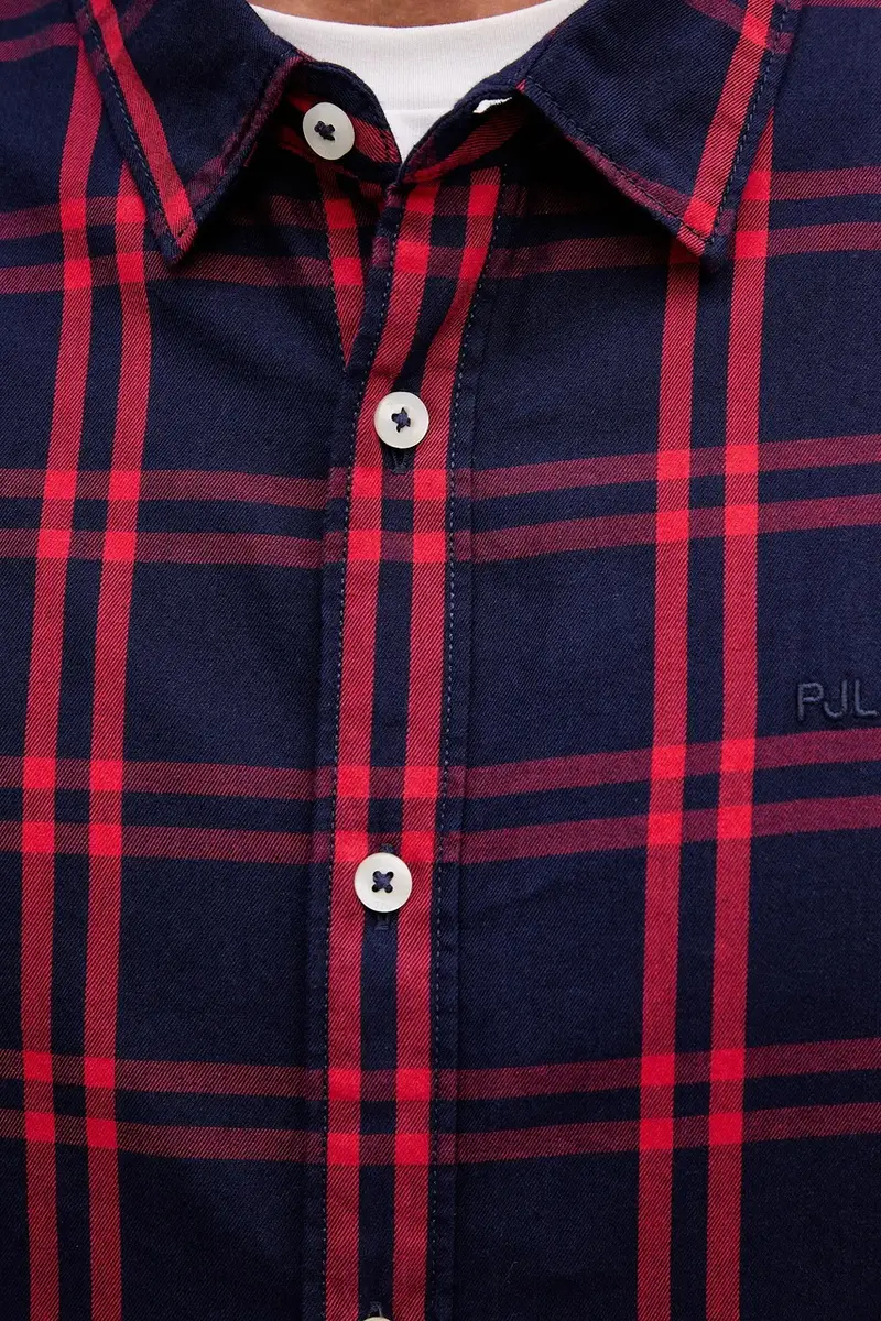 camicia in cotone uomo colore blu navy PM3090839 miniatura 5