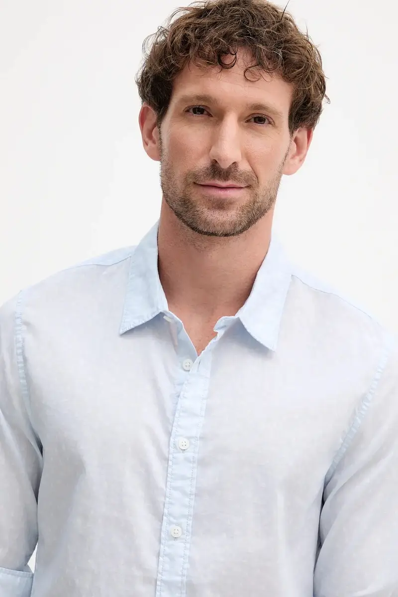 camicia in cotone uomo colore blu PM3090818 miniatura 4