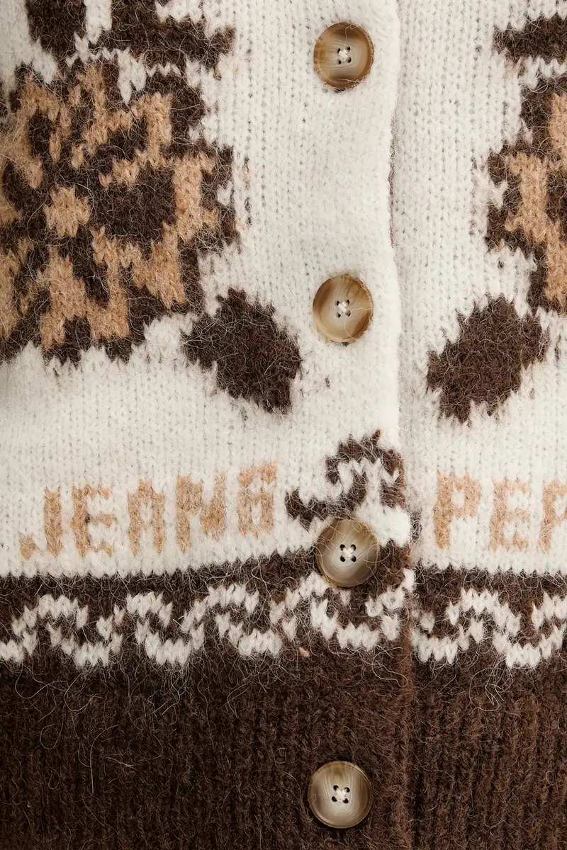 cardigan con lana colore marrone PL7000040 miniatura 5