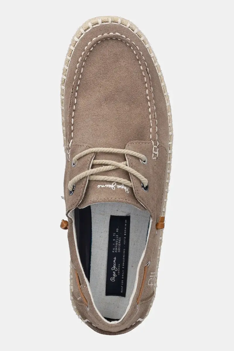 espadrillas in pelle scamosciata TOURIST DECK colore beige PMS10335 miniatura 4