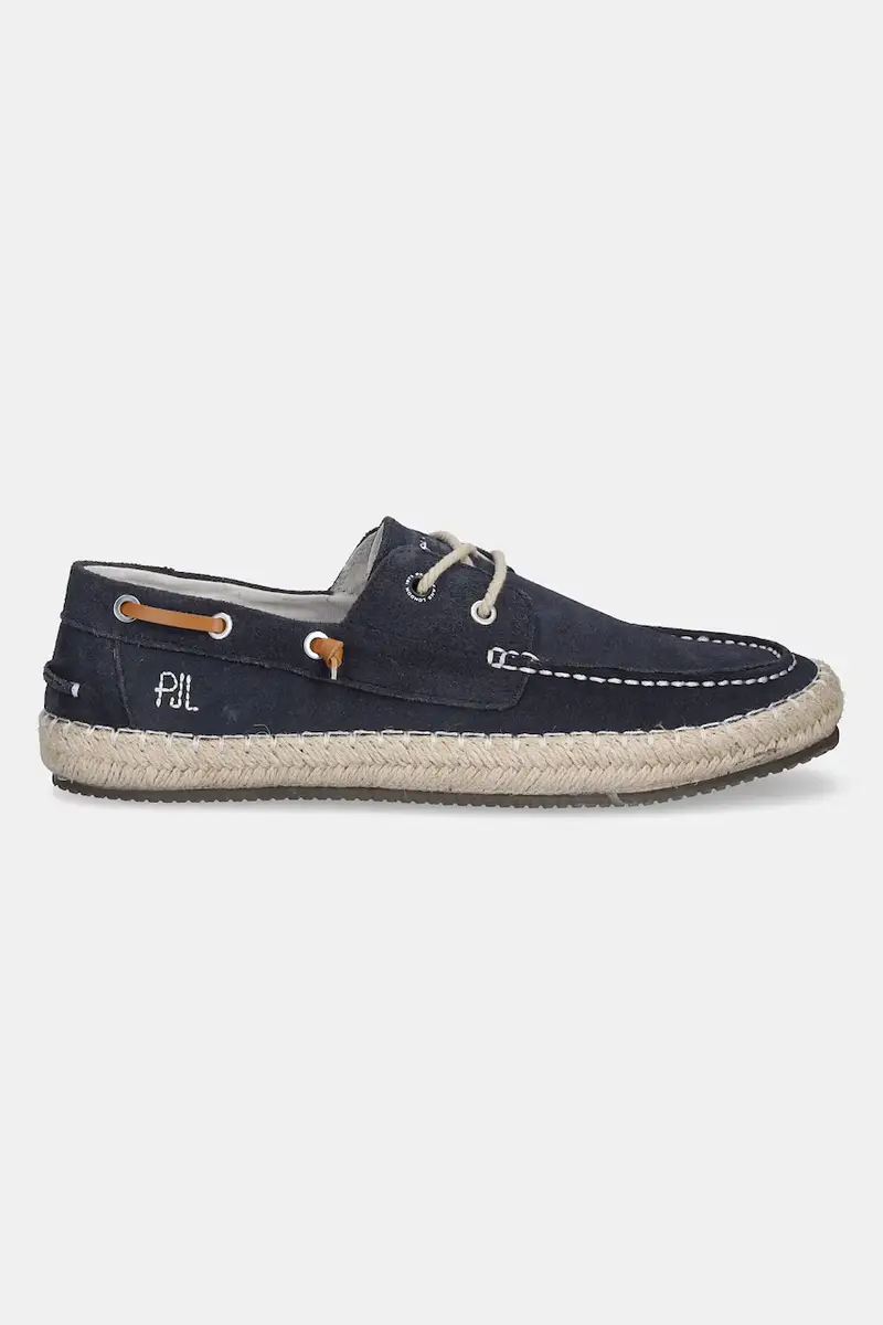 espadrillas in pelle scamosciata TOURIST DECK colore blu navy PMS10335 miniatura 2