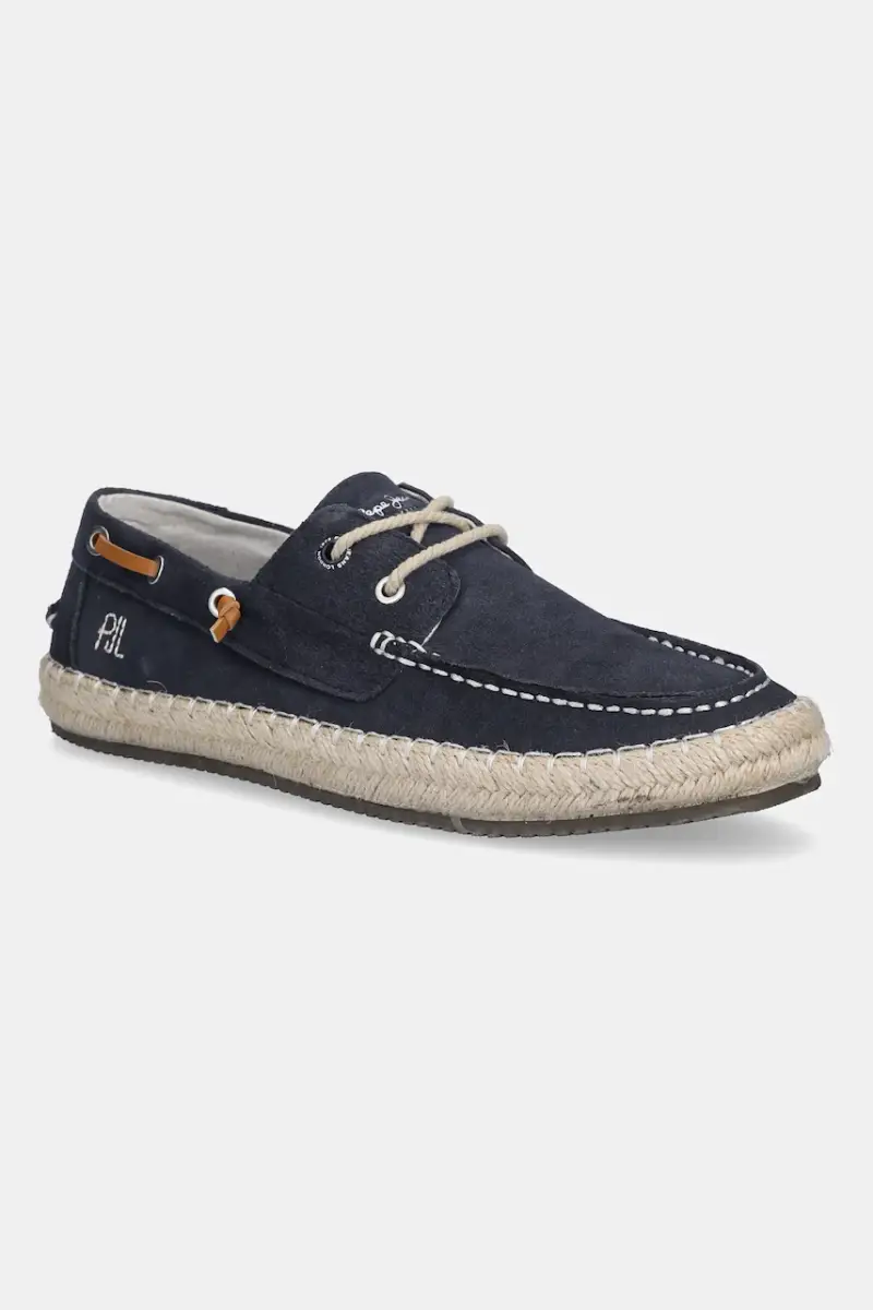espadrillas in pelle scamosciata TOURIST DECK colore blu navy PMS10335