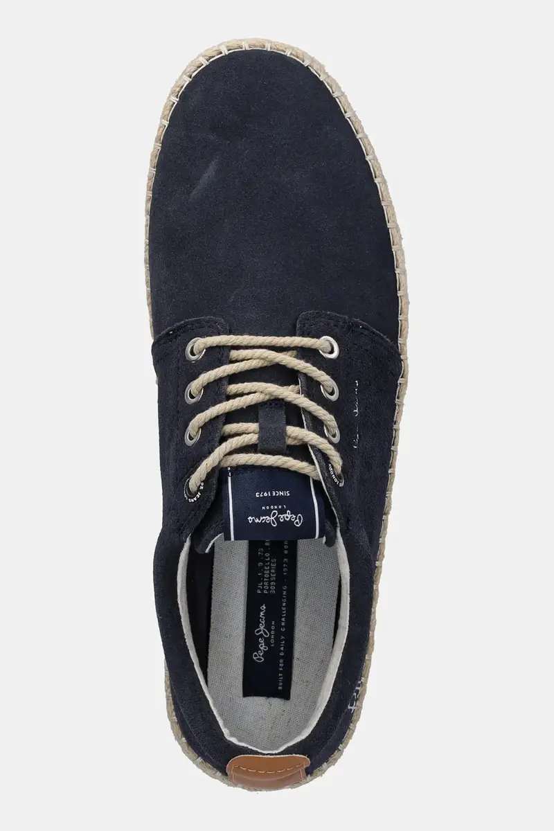 espadrillas in pelle scamosciata TOURIST WEST colore blu navy PMS10336 miniatura 4