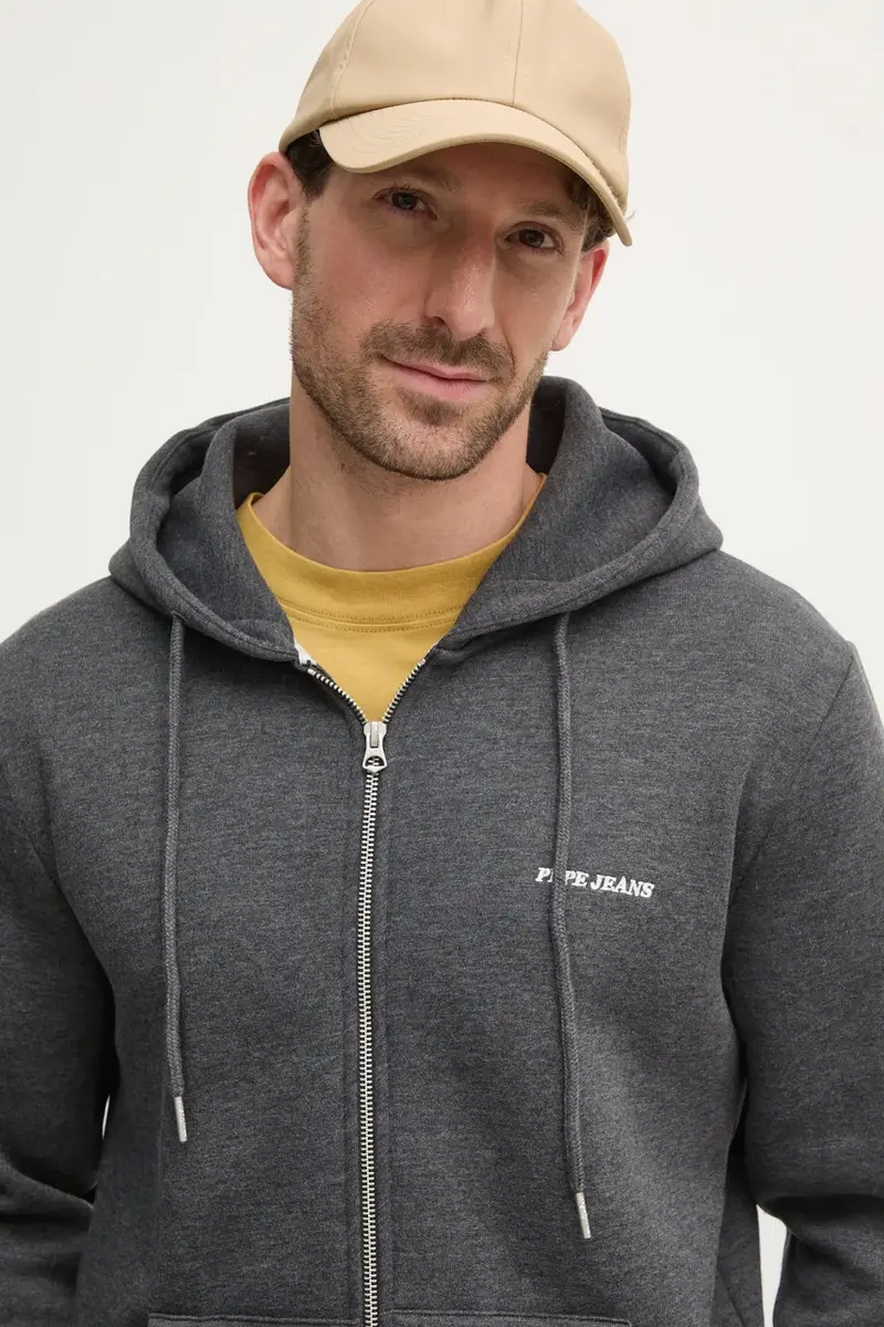 felpa DAMIAN ZIP uomo colore grigio con cappuccio PM582752 miniatura 4