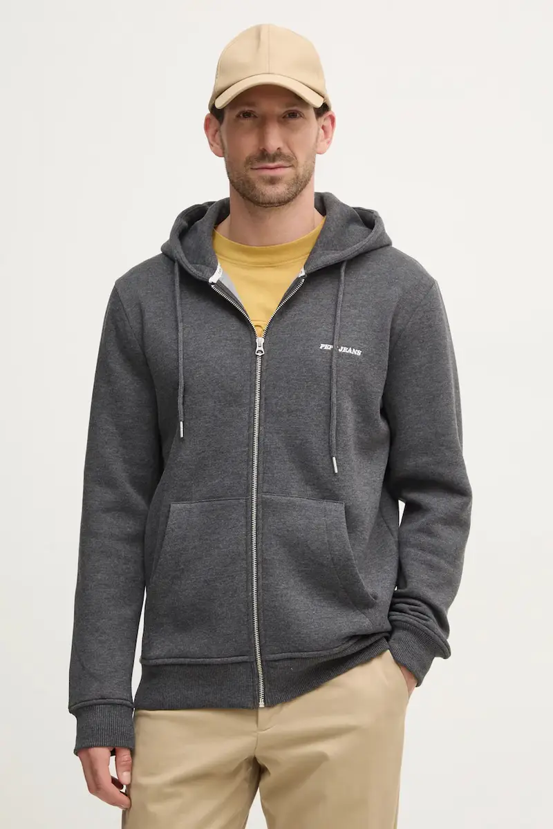 felpa DAMIAN ZIP uomo colore grigio con cappuccio PM582752
