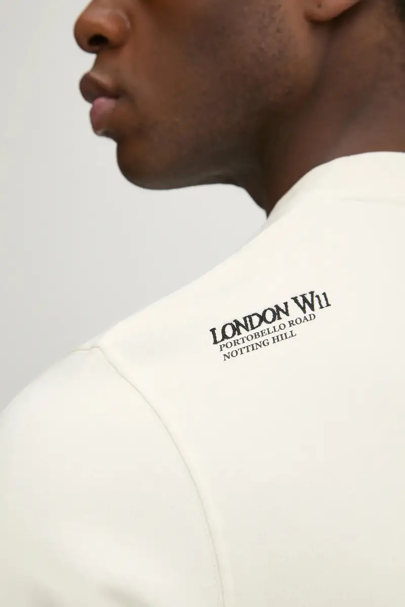 felpa DYLAN CREW uomo colore beige con applicazione PM582756 miniatura 5