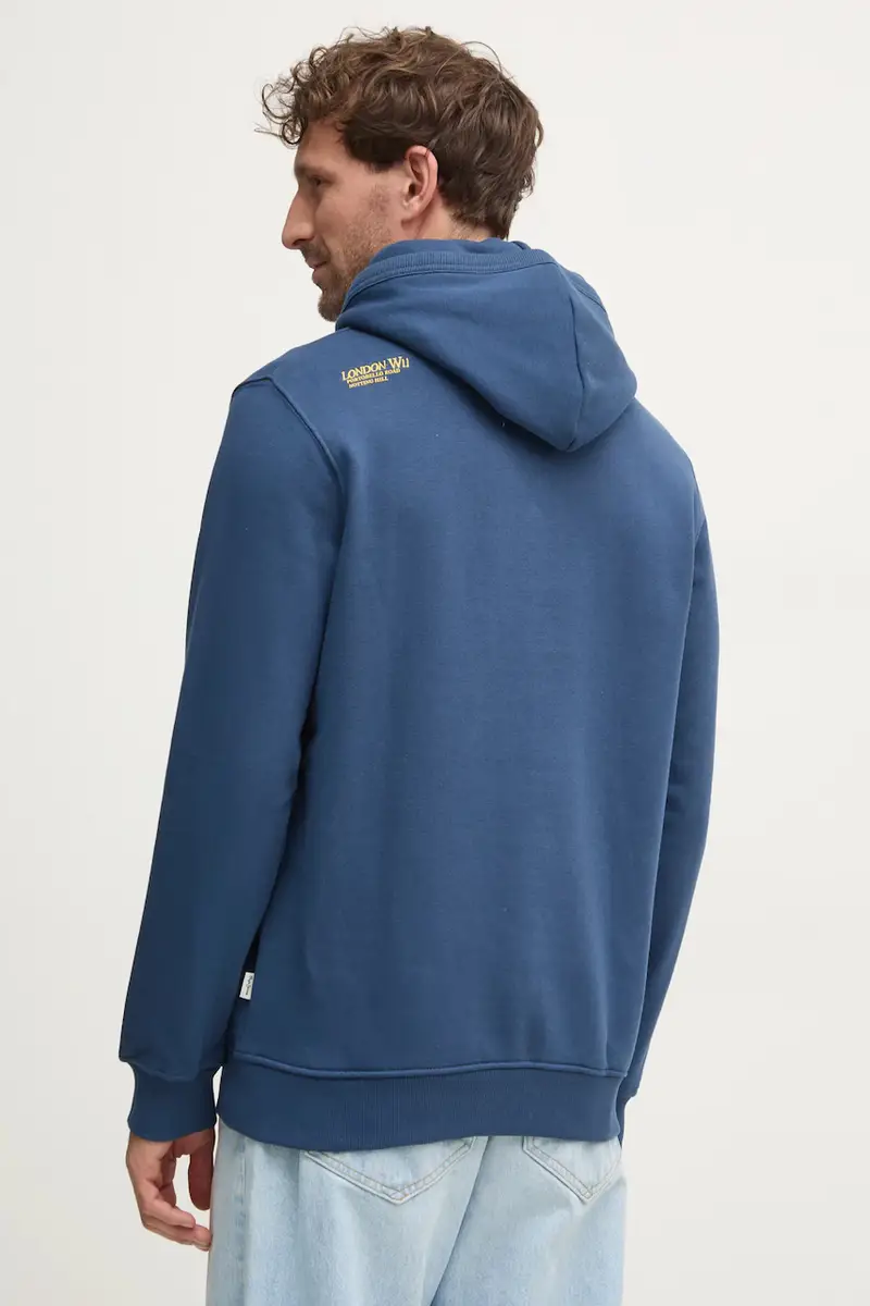 felpa DYLAN HOODIE uomo colore blu navy con cappuccio con applicazione PM582755 miniatura 3