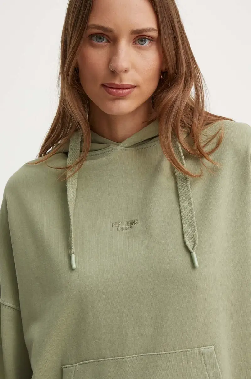 felpa EVELINA donna colore verde con cappuccio PL581447 miniatura 4