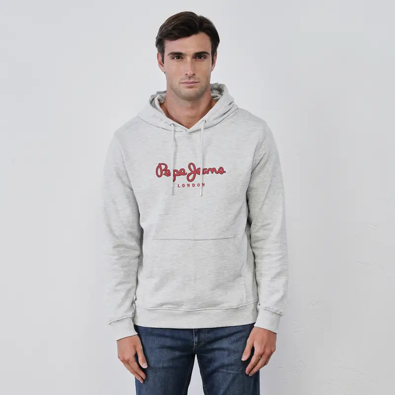 Felpa grigia da uomo con logo