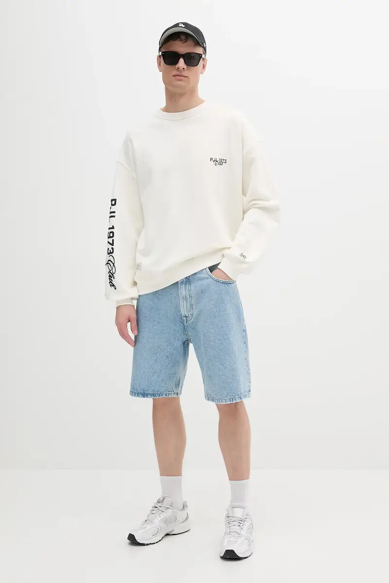 felpa in cotone COLVILLE CREW colore beige con applicazione PM582841 miniatura 2