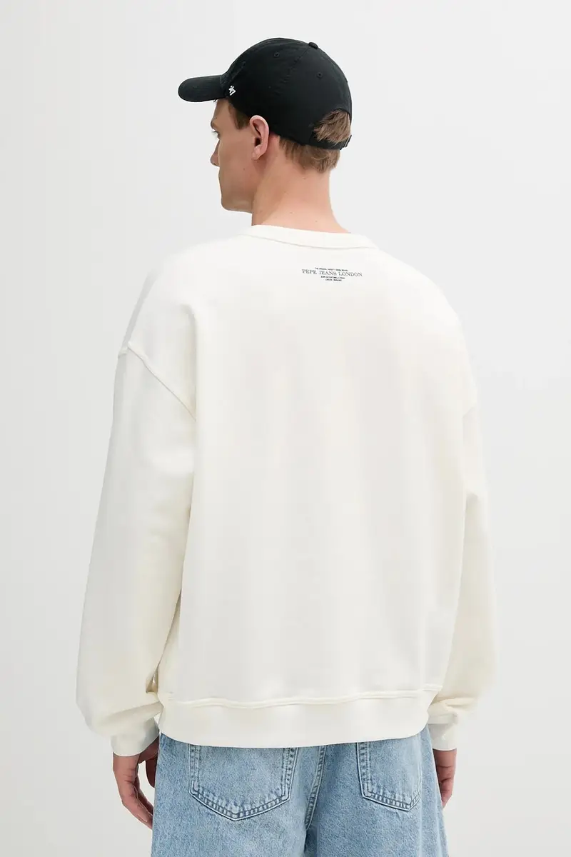 felpa in cotone COLVILLE CREW colore beige con applicazione PM582841 miniatura 3