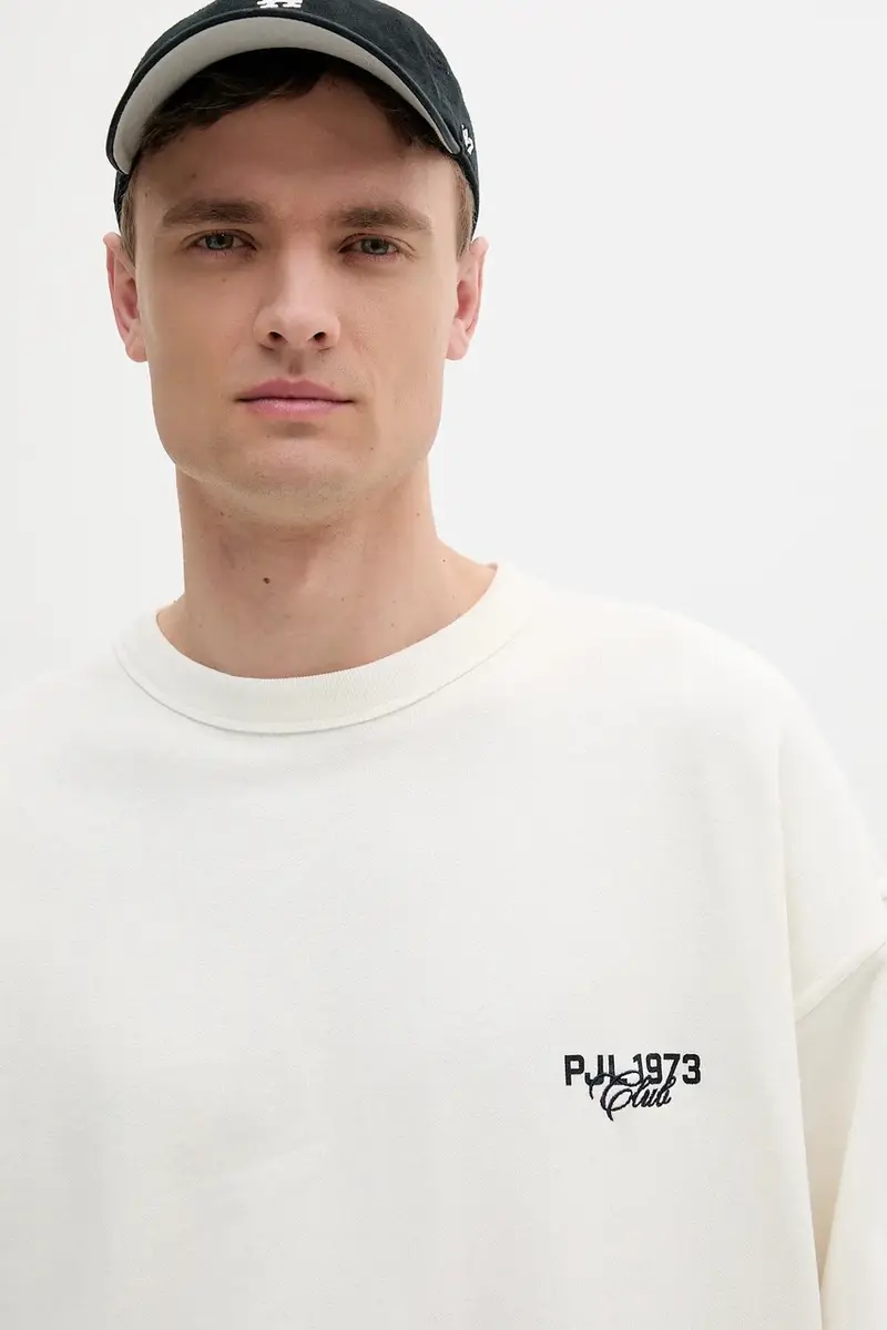 felpa in cotone COLVILLE CREW colore beige con applicazione PM582841 miniatura 4