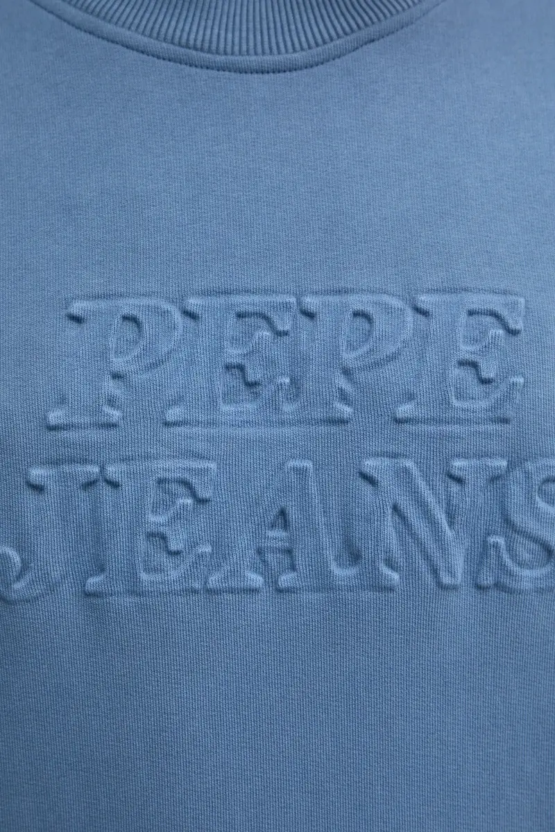 felpa in cotone DARIUS CREW uomo colore blu con applicazione PM582760 miniatura 5