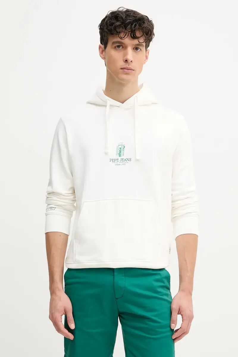 felpa in cotone DOMINIC HOODIE uomo colore bianco con cappuccio PM582830 miniatura 3