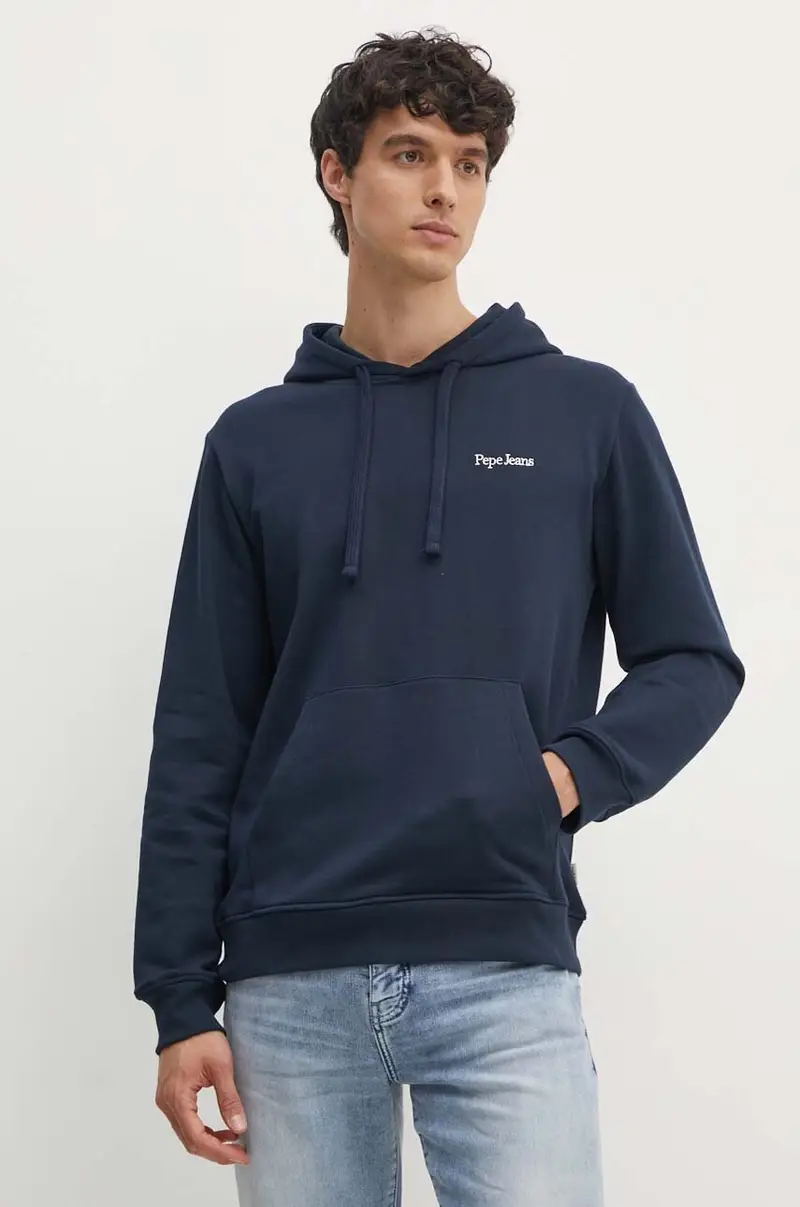 felpa in cotone SEDRIC P uomo colore blu navy con cappuccio PM582710 miniatura 3