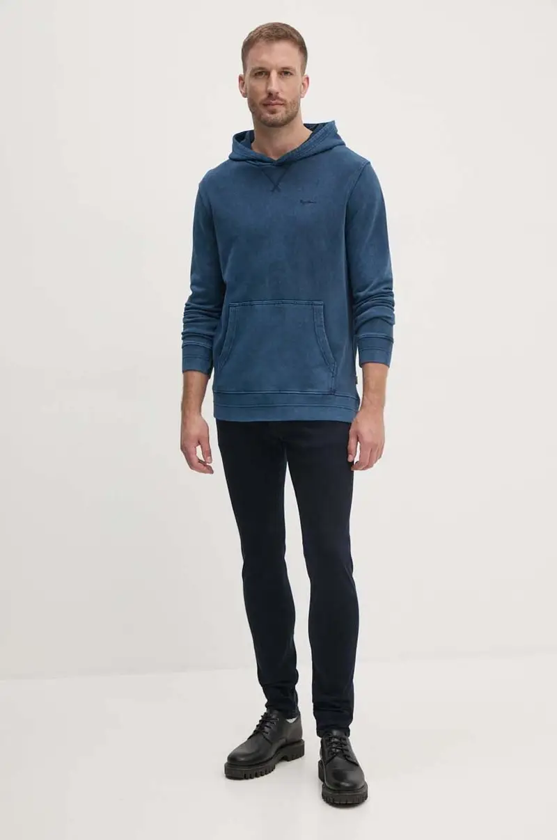 felpa in cotone SILVERTON HOODIE uomo colore blu navy con cappuccio PM582713 miniatura 2