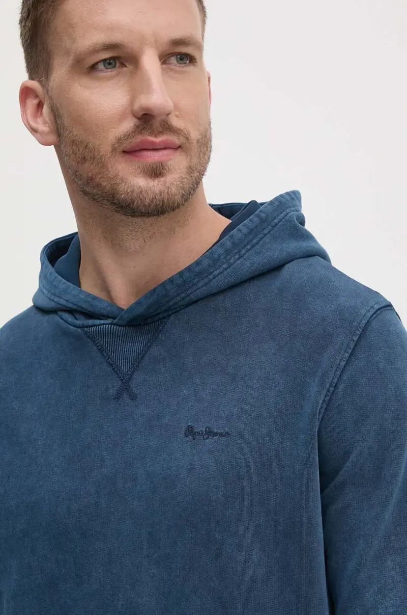 felpa in cotone SILVERTON HOODIE uomo colore blu navy con cappuccio PM582713 miniatura 4
