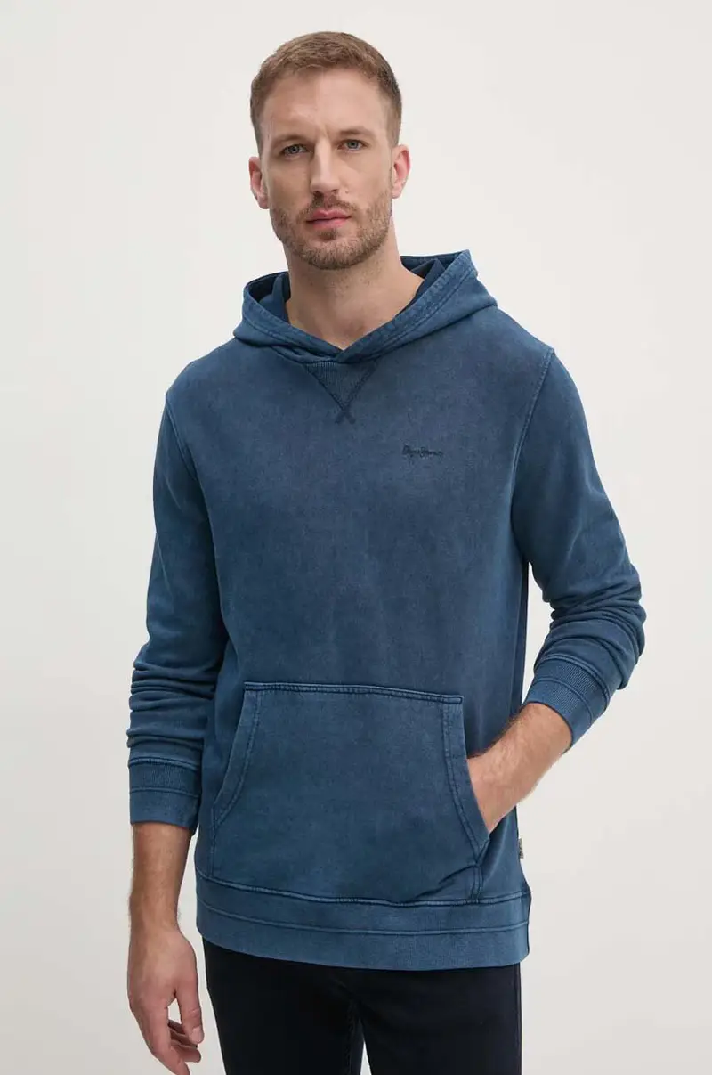 felpa in cotone SILVERTON HOODIE uomo colore blu navy con cappuccio PM582713