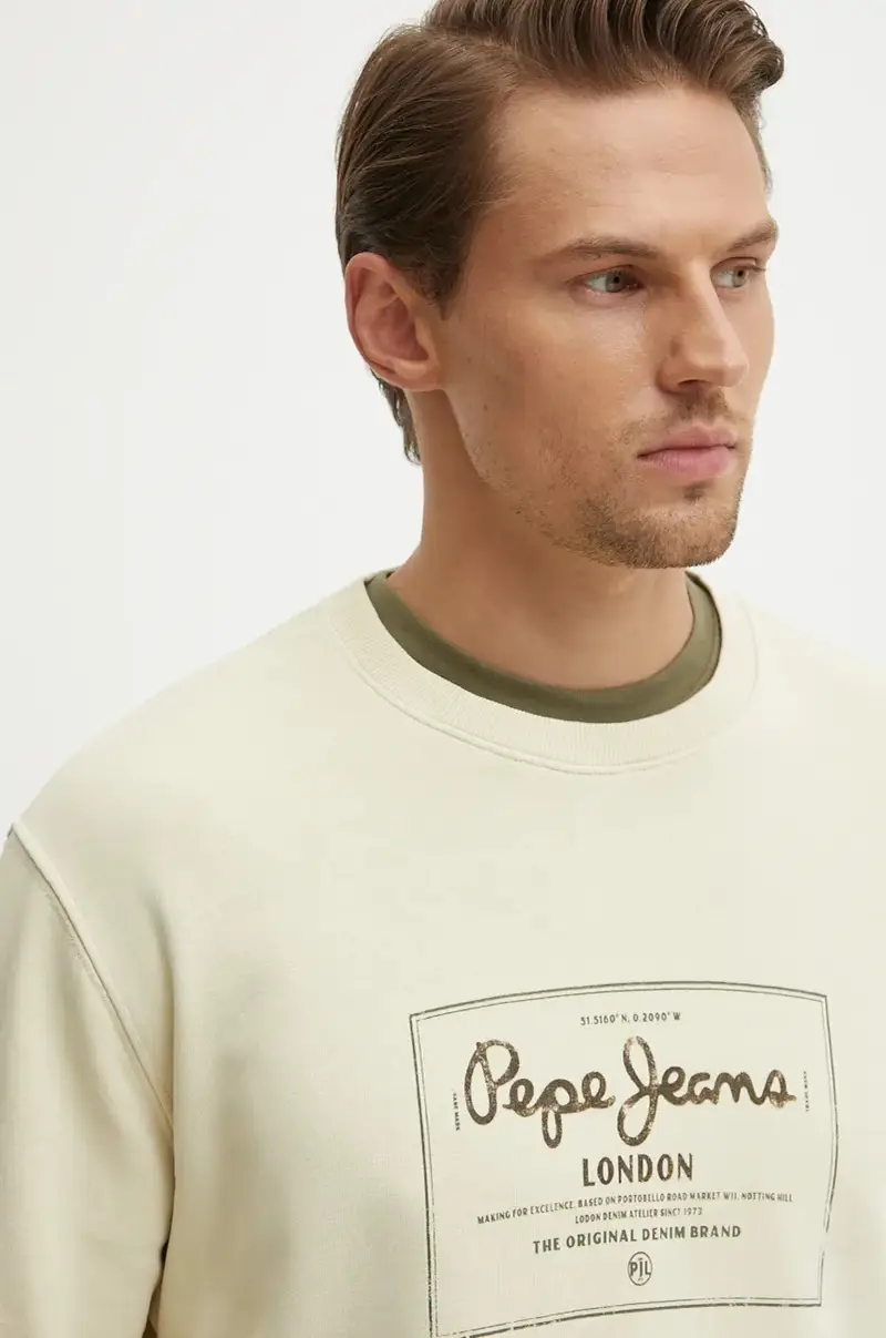 felpa in cotone SIMON uomo colore beige PM582721 miniatura 4