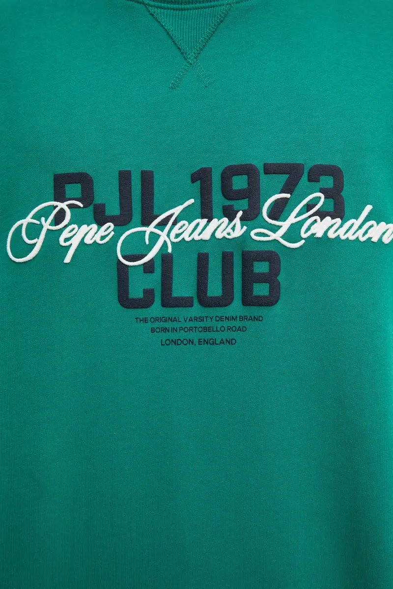 felpa in cotone TALBOT CREW uomo colore verde con applicazione PM582847 miniatura 5