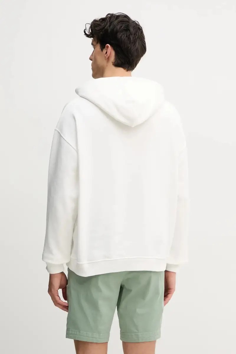 felpa in cotone TALBOT HOODIE uomo colore bianco con cappuccio con applicazione PM582848 miniatura 3