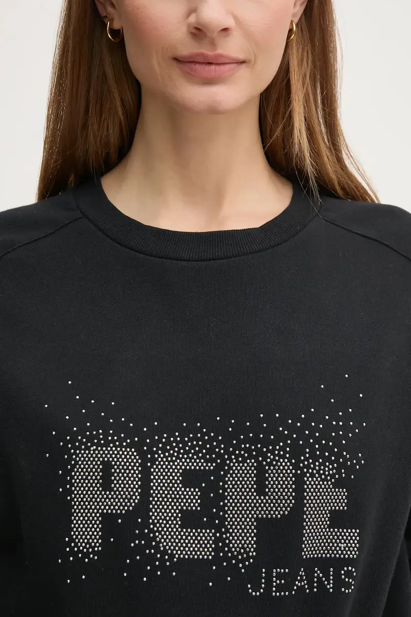 felpa LUNA donna colore nero con applicazione PL581466 miniatura 5